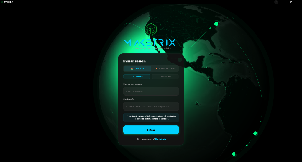 Maketrix App screen 2