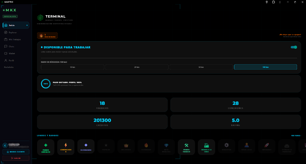 Maketrix App screen 2